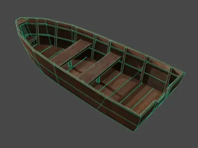 Wooden Boat 1 Free Download Free low-poly 3D model