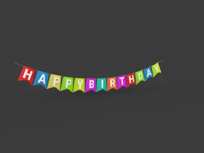 Happy Birthday Banner 3D model