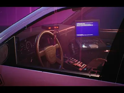 Police Car - Drivable UE4 UE5 Low-poly 3D model