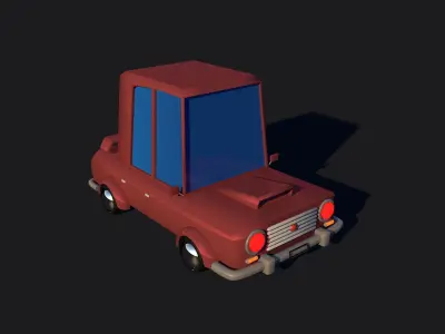 Low poly car model TE-058 Low-poly 3D model
