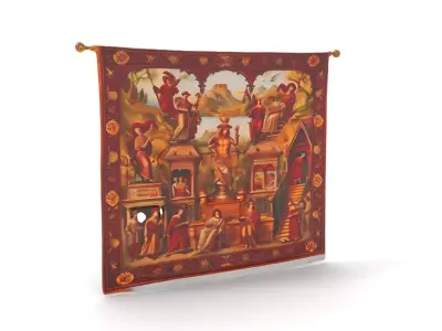 Renaissance Tapestry Artwork model pack Low-poly 3D model