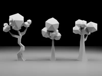 low poly tree Free low-poly 3D model