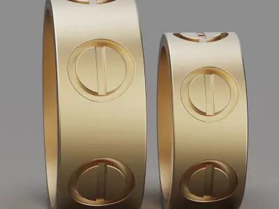Lux set ring  gold jewelry printable 3D model 3D print model