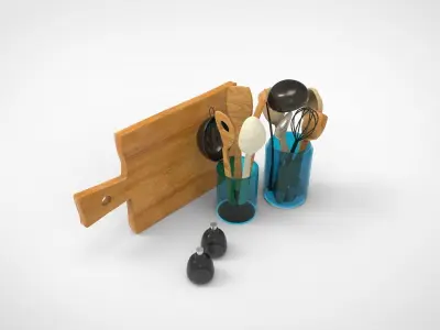 Kitchen set 3D model purchase