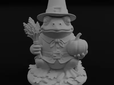 Thanksgiving Froggie Pilgrim 3D model for 3D Printing Fall Fi... 3D print model