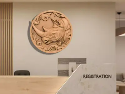 RHINO PENDANT FOR DECORATION CNC 3D print model