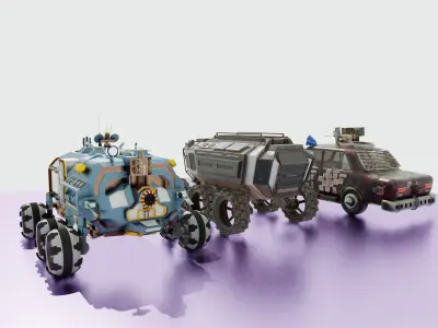 Fantasy War Vehicles Pack Low-poly 3D model