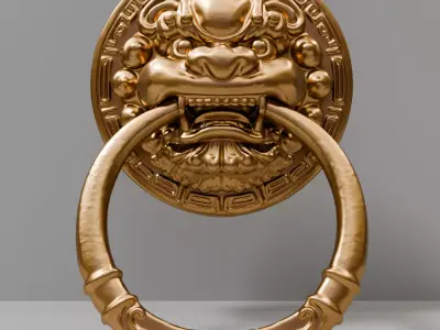 Chinese Style Beast Head Door Knocker 3 - High Poly 3D Model 3D print model