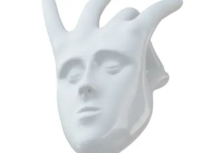 Decorative figurine face from hand 3D model