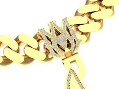 Custom Fire Ice Diamond Pendant Luxury Design 3D print model