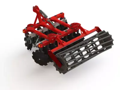 WG 0007 - Complete range of 4 mounted heavy disc harrow  3D model