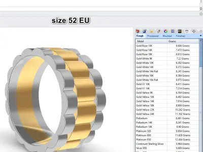 wideng ring two tone 8mm wide size 52 3D print model