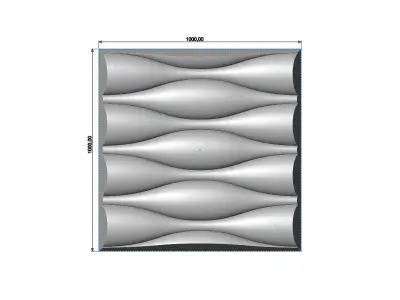 Undulated wave 3d decor wall relief N02 3D print model