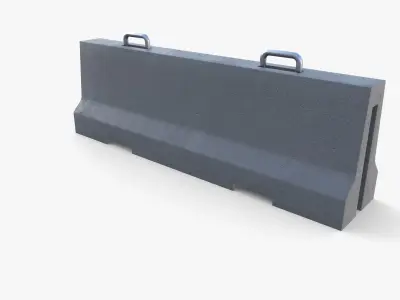 Concrete barrier Low-poly 3D model