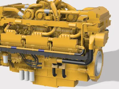 CUMMINS QSK78 MCRS DIESEL ENGINE 3D print model
