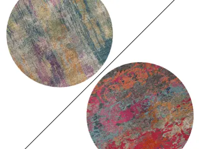 Round Rug Set 243 3D model