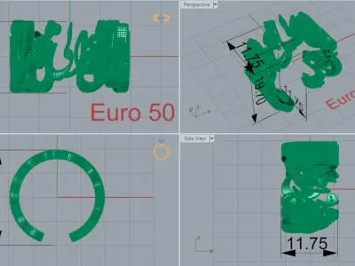Gold ring with Nastaliq calligraphy design model gr0008 3D print model