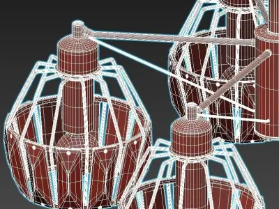 ambrella-light-traditional-tr5870 four light chandelier with ... 3D model