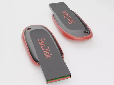 Pen-Drive 3D Model Low-poly 3D model