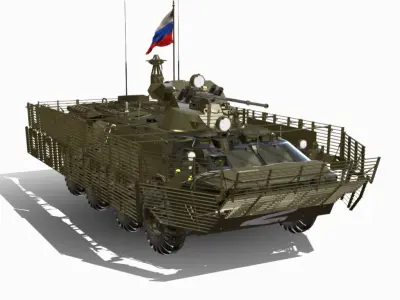 BTR 80 A 8X8 RUSSO  Low-poly 3D model