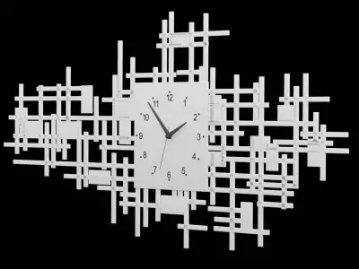 Clock Geometrical Design Low-poly 3D model