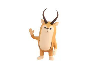 Rigged Antelope Character 3D model