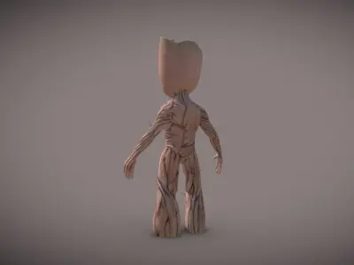 Baby Groot Free low-poly 3D model