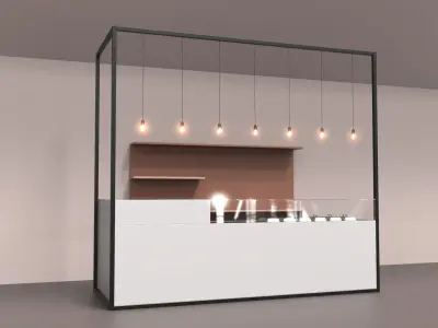 Coffee Shop Bar 1 3D model