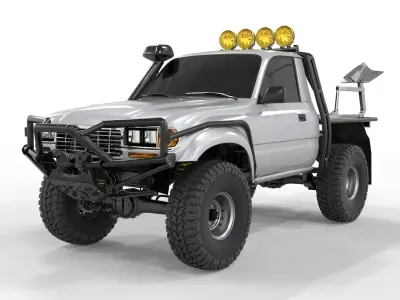 Toyota Land Cruiser S80 1992 Flatbet 3D model