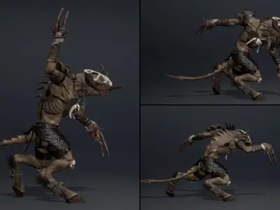 Ghost Barbarian Arm2 Low-poly 3D model