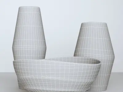 Glass Vase Set 1 3D model