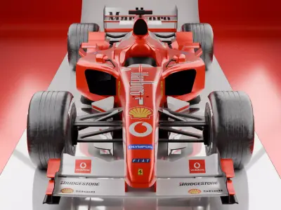 Ferrari F2004 F1 car 3D model