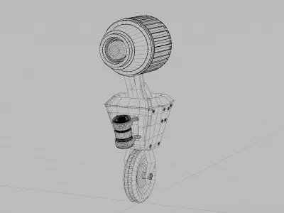 Uni Wheel Robot with Light Low-poly 3D model