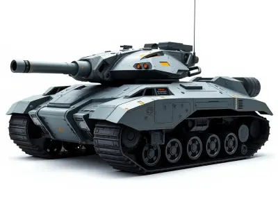 Futuristic Battle Tank Model Pack for Rendering and Games Low-poly 3D model