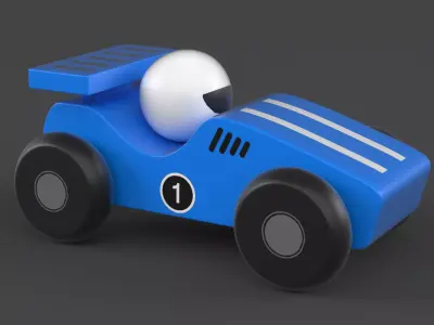 Wooden Race Car 3D model