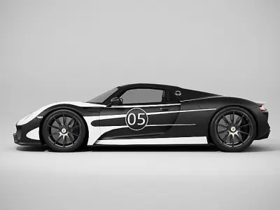 Porsche 918 Spyder - LowPoly Low-poly 3D model