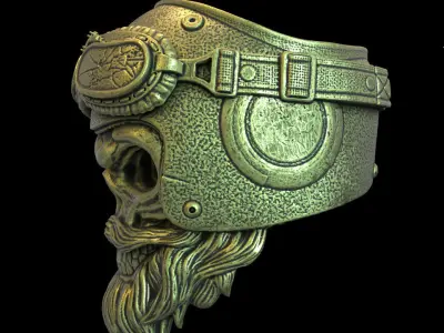 skull ring biker helmet vol 2 jewelry 3D print model