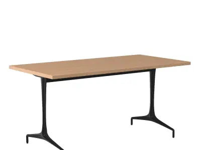 Edge Mount Locking Casters Serif Table 3D model