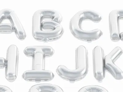Balloon Alphabet Silver 3D model