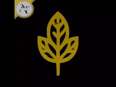 Simple Leaf Symbol - 2D Art Free 3D print model order