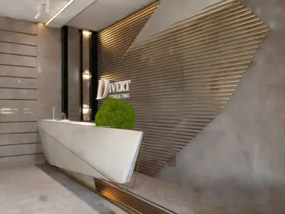 Reception desk for modern office 3D model