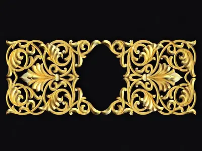 Central decor ornament for furniture 3D model 837