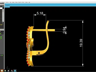 Starfish Diamond Hoop Earrings 3D Model  3251 3D print model