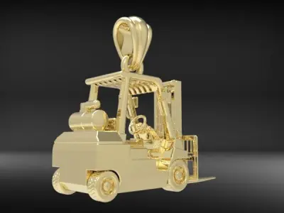 forklift pendant Charm Necklace bracelet Jewelry 3D print model