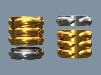 Forged bracelets with stones Low-poly 3D model