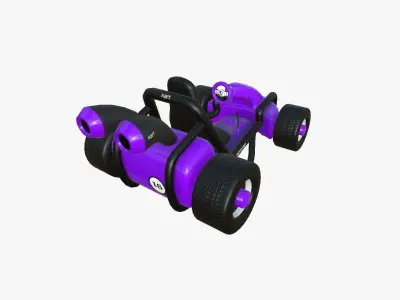 Cartoon Kart G04 Purple - Vehicle Racing Design Low-poly 3D model