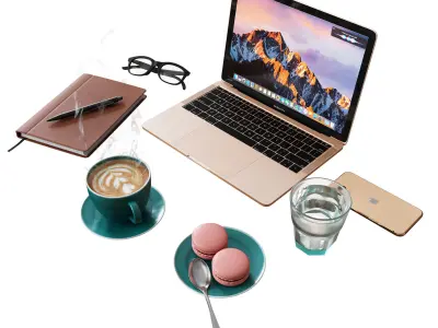 Decorative Set for a Cafe Table Kit1 3D model