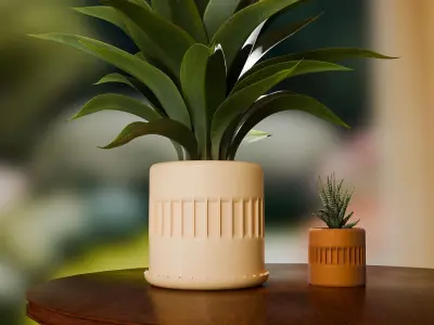 Dual Indoor Planter Set 3D print model