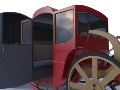 stagecoach victorian carriage Low-poly 3D model