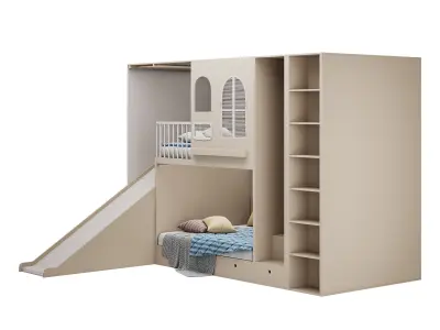 Childrens bunk bed 34 3D model